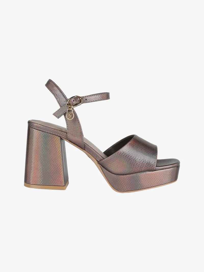 Sandali donna lucidi con tacco - viola