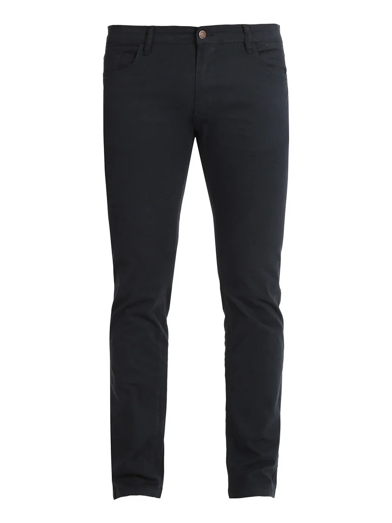 Pantaloni casual da uomo in cotone - blu scuro