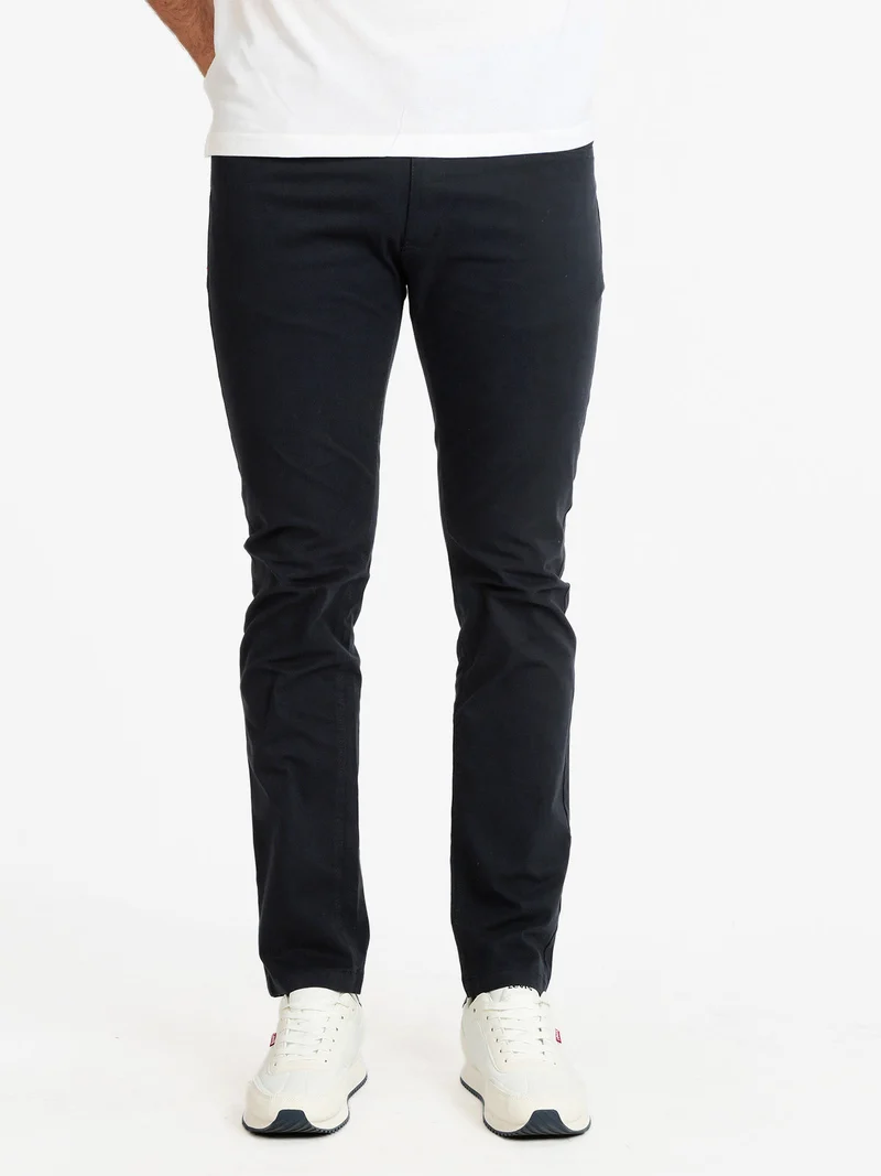 Pantaloni casual da uomo in cotone - blu scuro