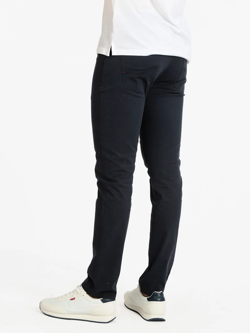 Pantaloni casual da uomo in cotone - blu scuro