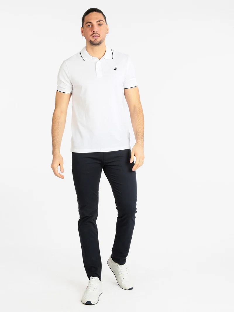 Pantaloni casual da uomo in cotone - blu scuro