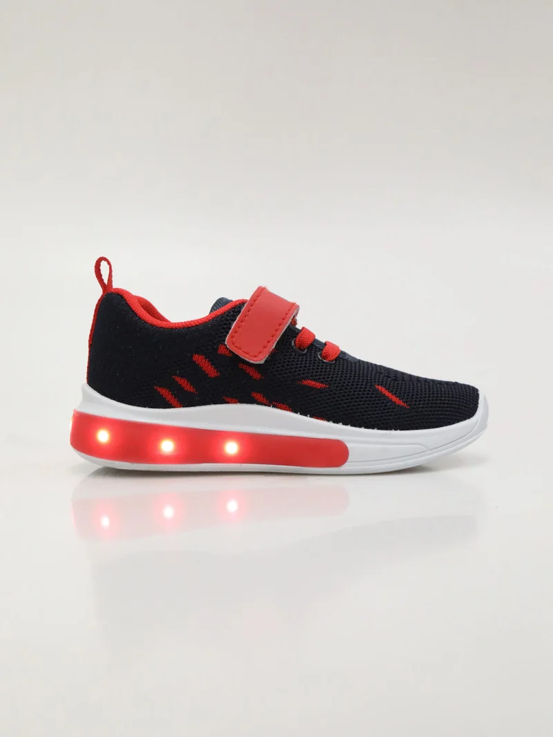 sneakers da bambino in tessuto con luci - blu scuro