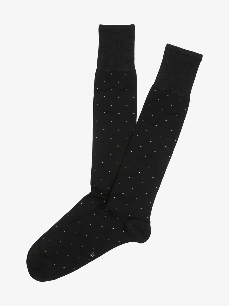 Calze lunghe da uomo in cotone mercerizzato - nero