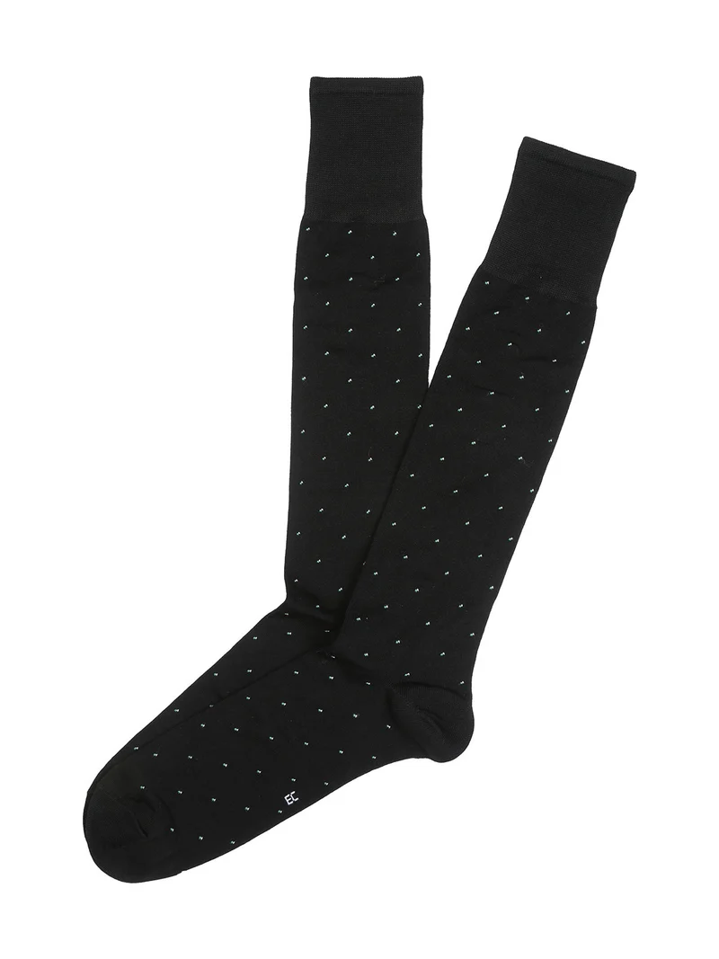 Calze lunghe da uomo in cotone mercerizzato - nero