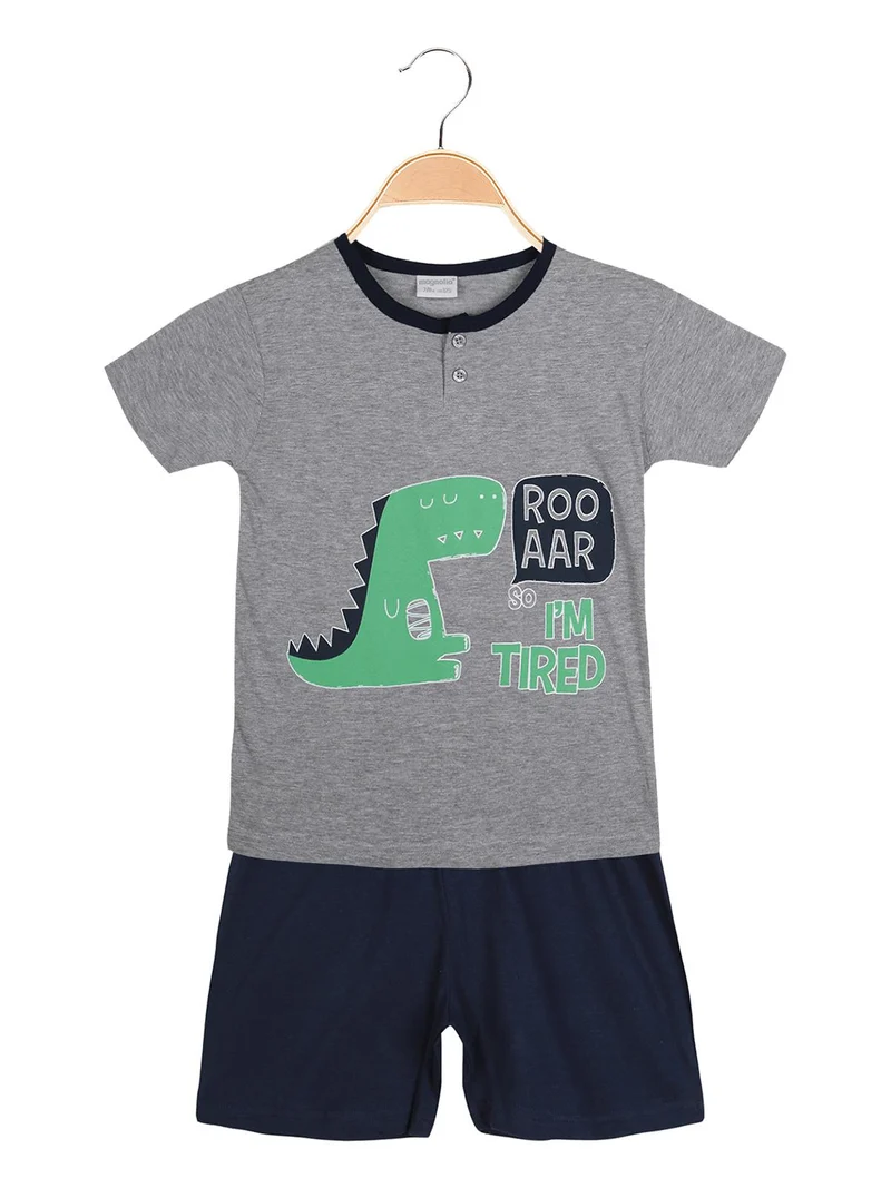 Pigiama corto in cotone jersey - grigio
