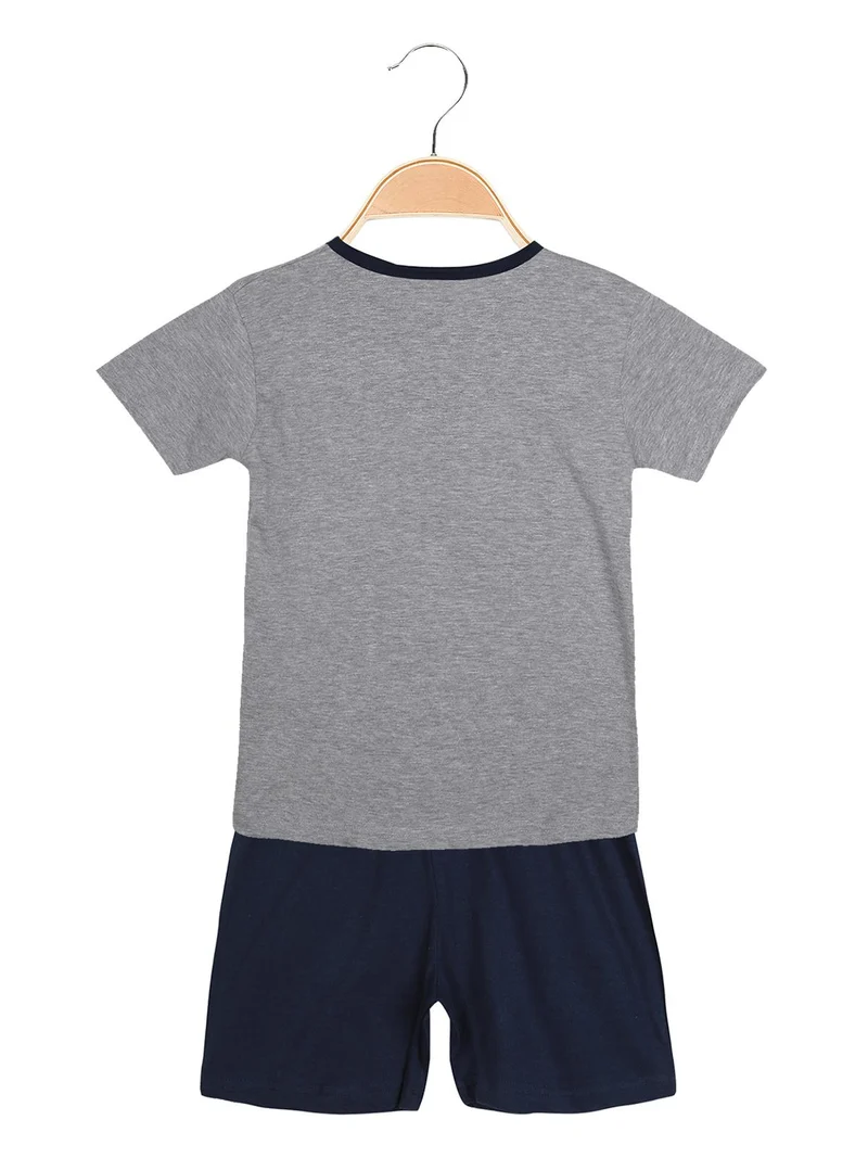 Pigiama corto in cotone jersey - grigio