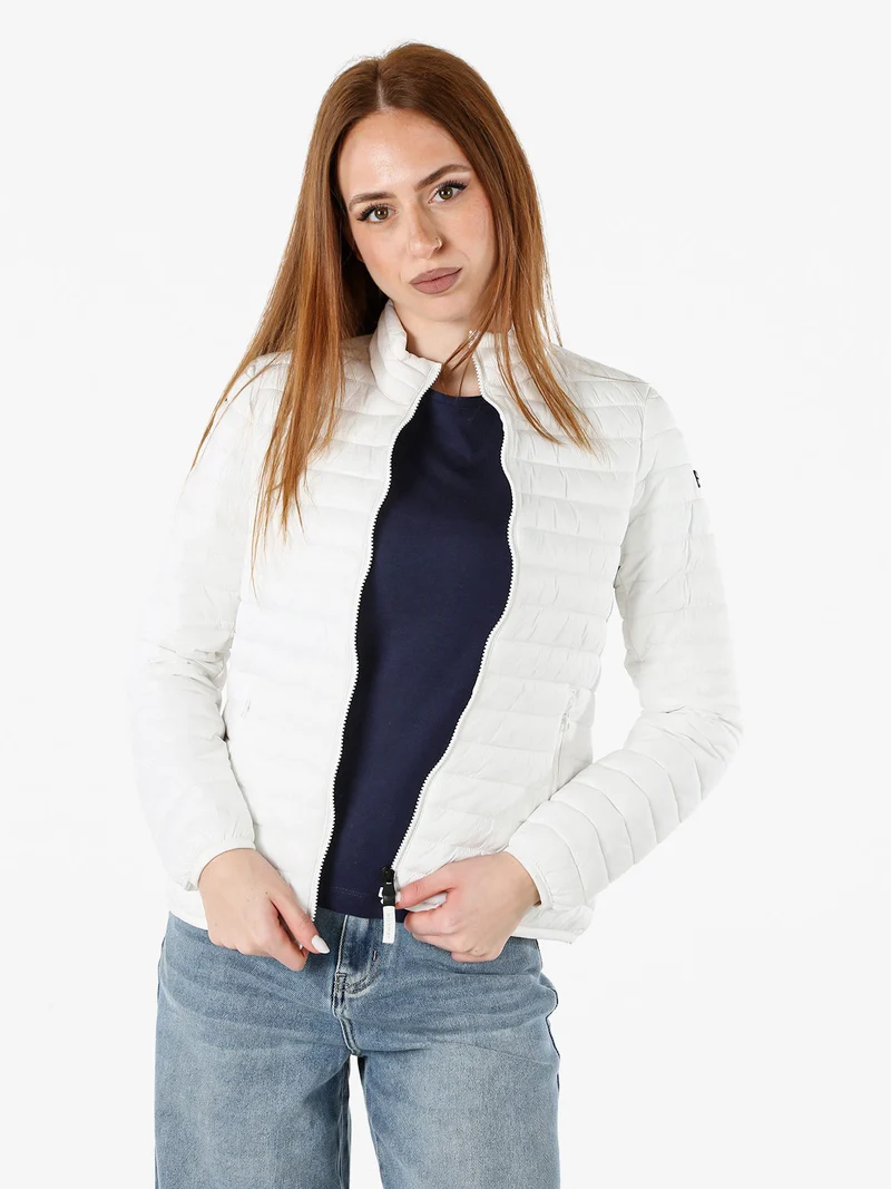 Giubbino donna modello 100 grammi con zip - bianco