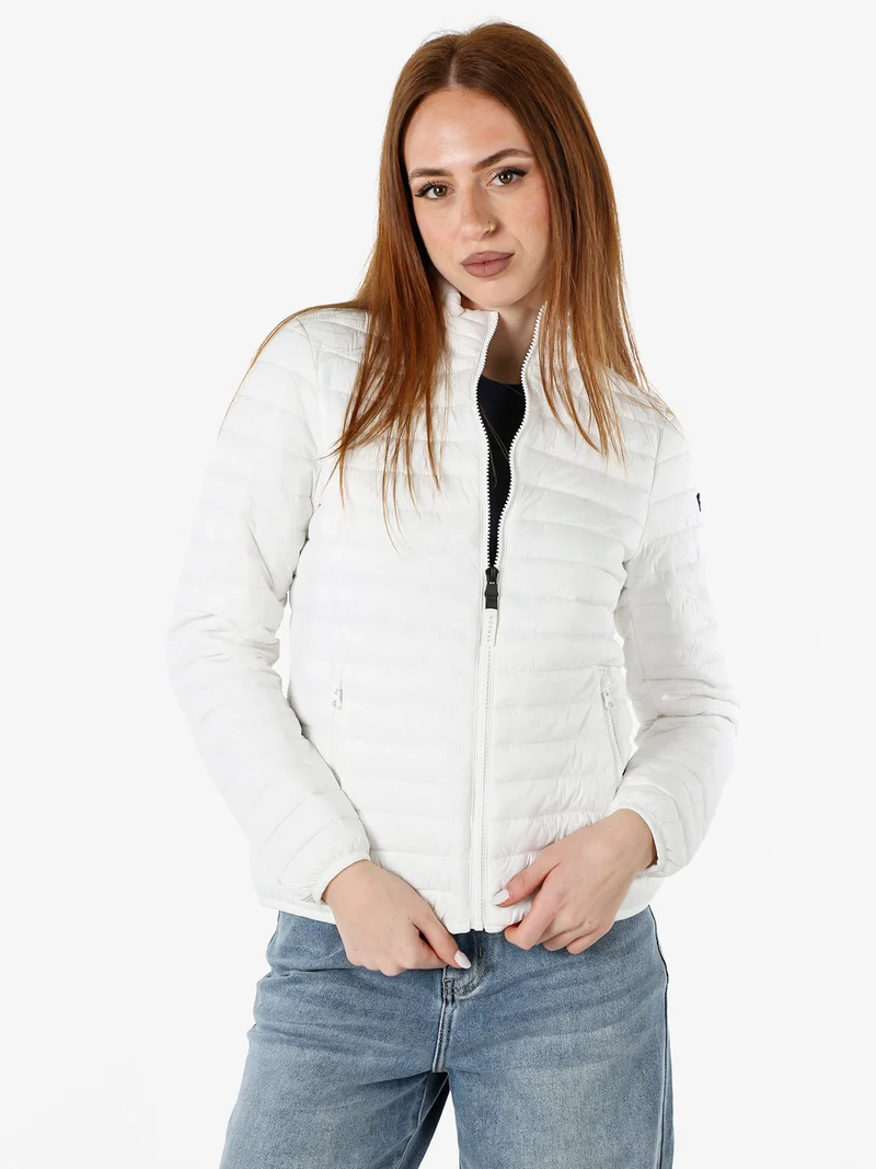 Giubbino donna modello 100 grammi con zip - bianco