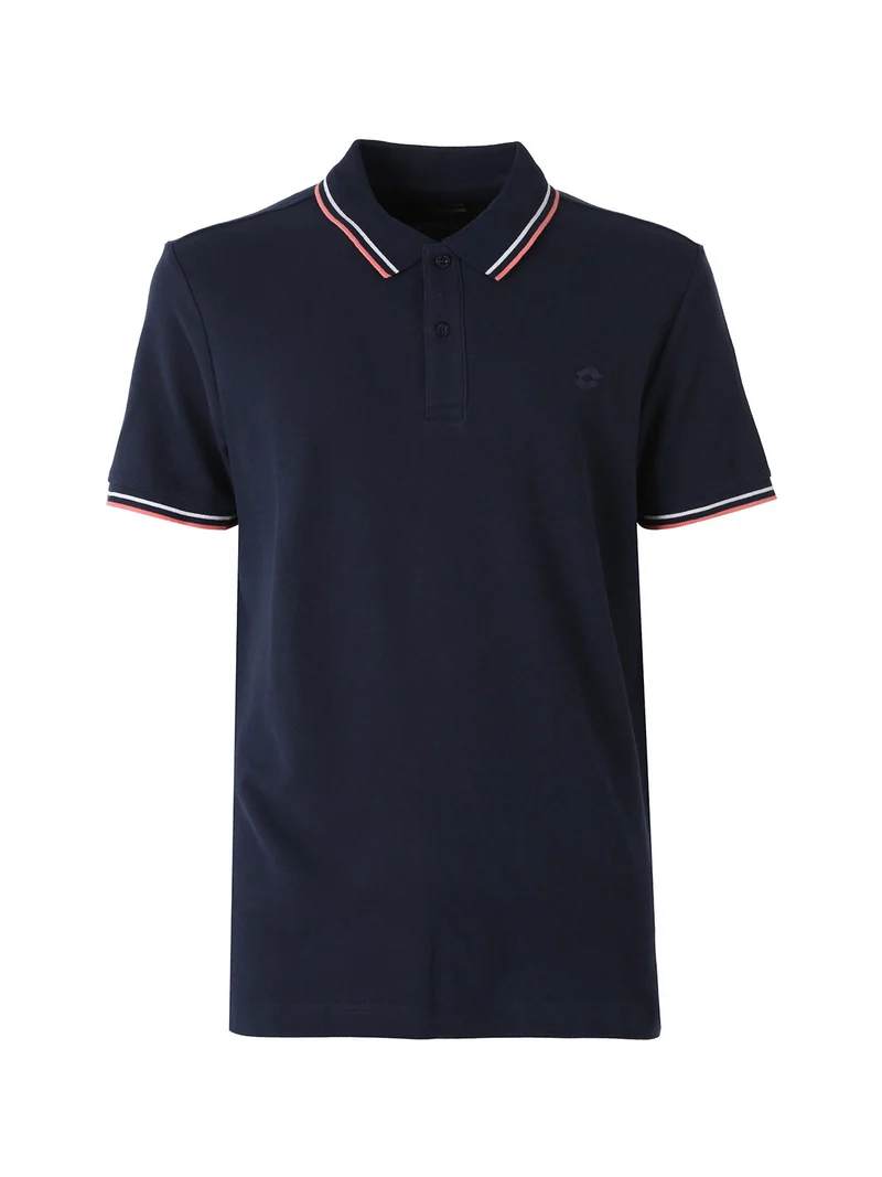 Polo da uomo in cotone a maniche corte - blu
