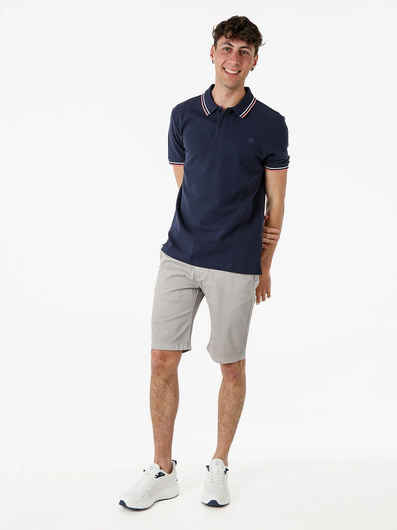 Polo da uomo in cotone a maniche corte - blu