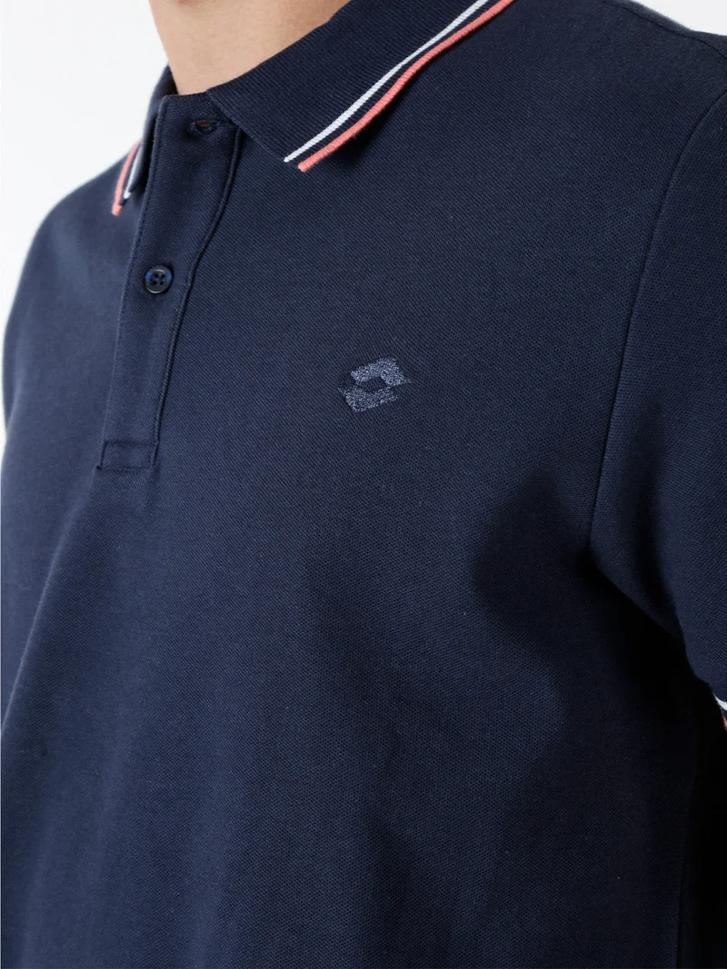 Polo da uomo in cotone a maniche corte - blu