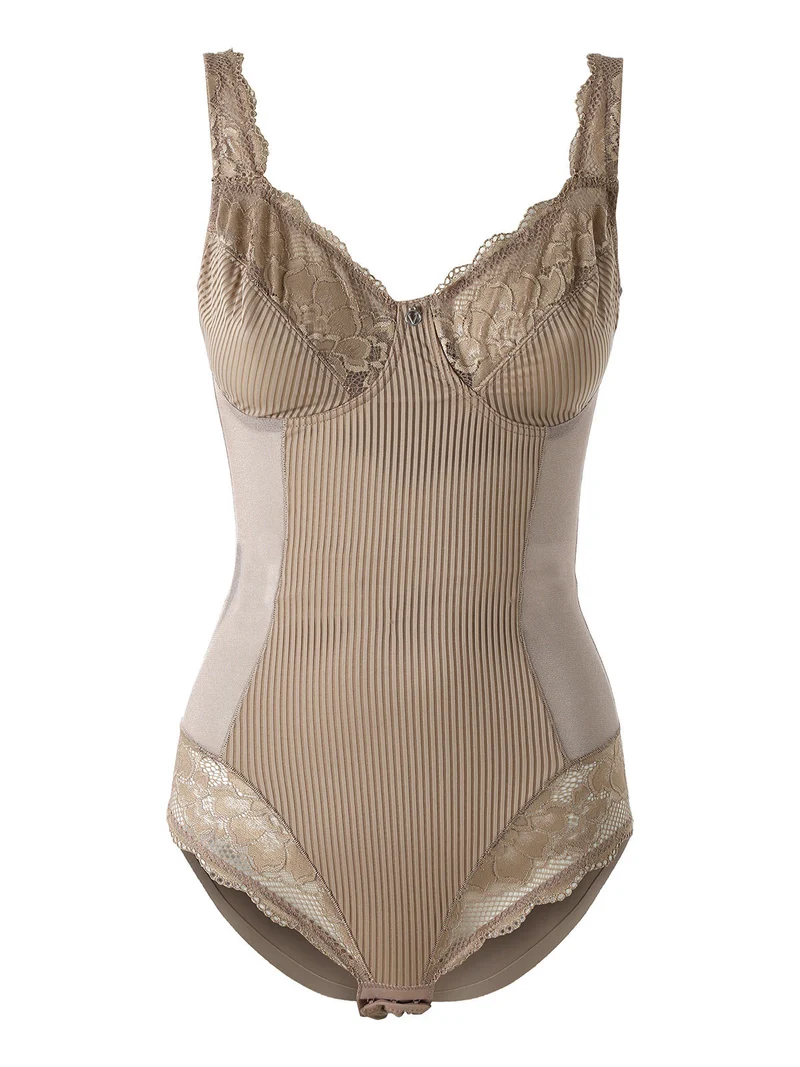 AR40 Body donna con pizzo senza ferretto coppa D - fango