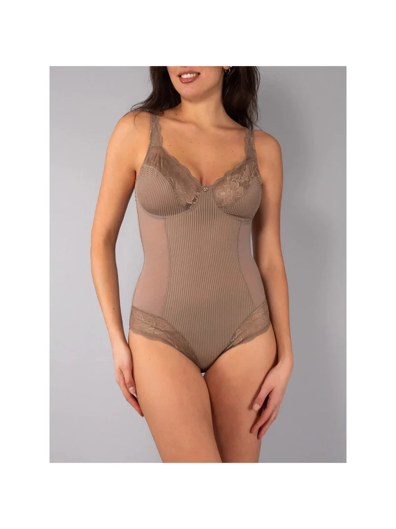 AR40 Body donna con pizzo senza ferretto coppa D - fango
