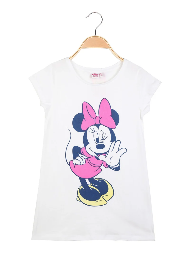 MICKEY and FRIENDS Maxi t-shirt manica corta da bambina con stampa - bianco