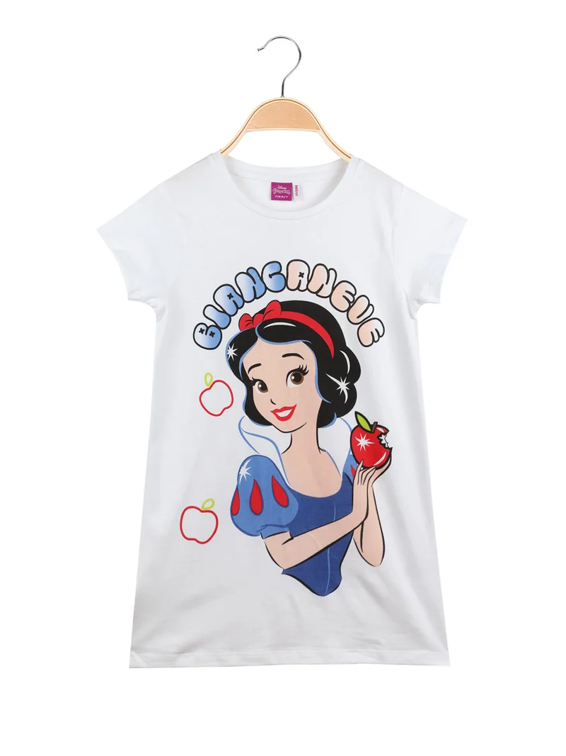 Maxi t-shirt principesse da bambina con stampa - blu