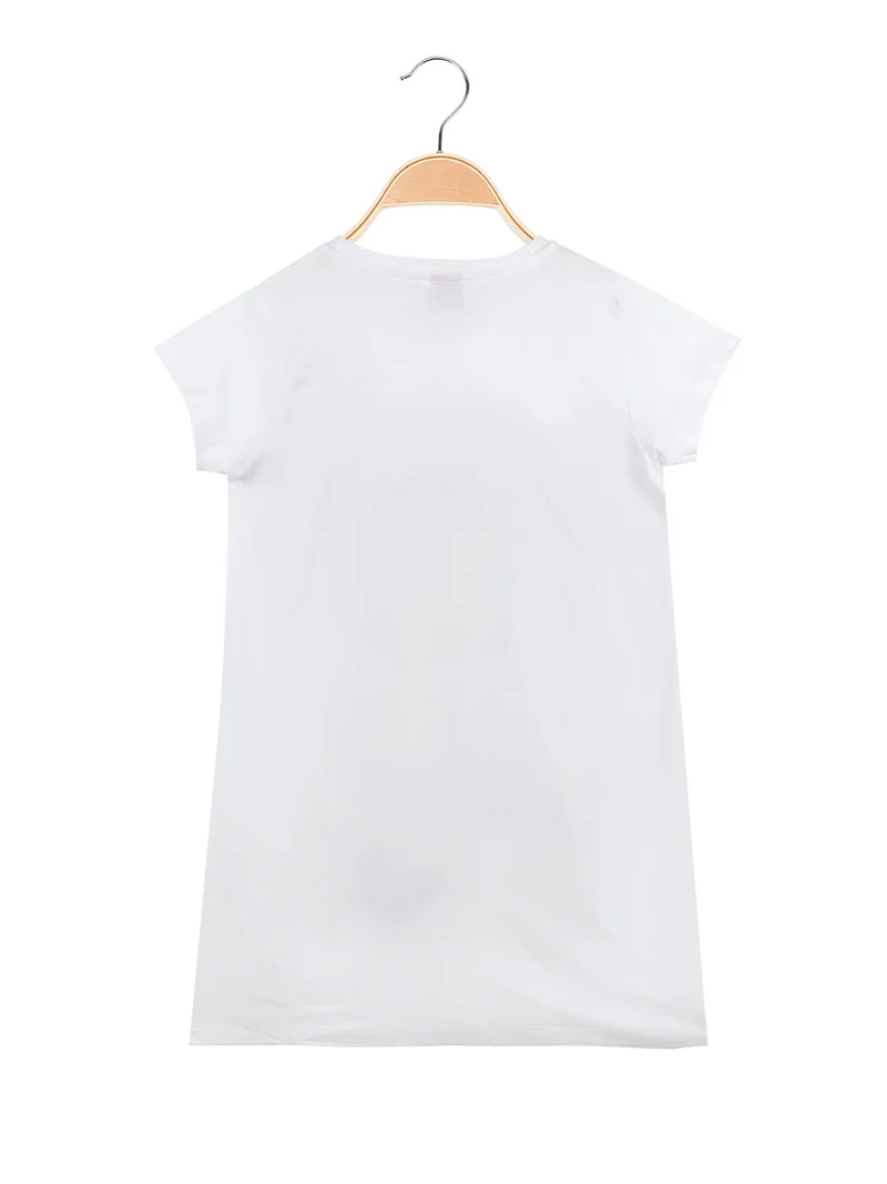 Maxi t-shirt principesse da bambina con stampa - blu