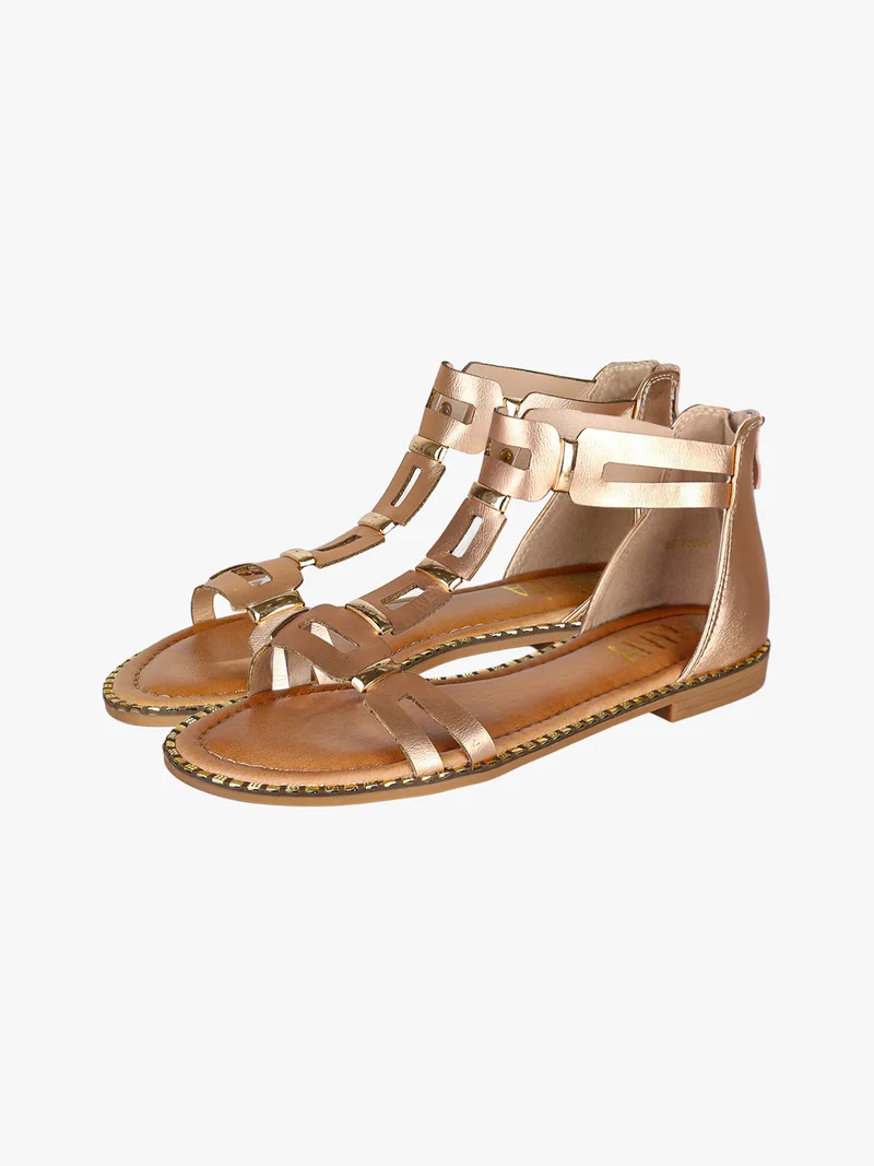 Sandali bassi da donna chiusi sul tallone con zip - rosa