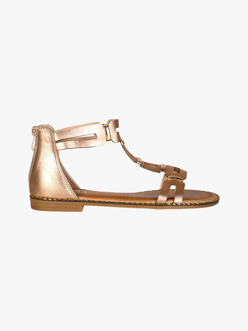 Sandali bassi da donna chiusi sul tallone con zip - rosa