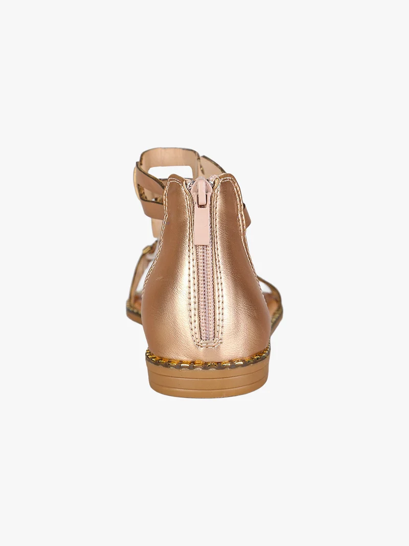 Sandali bassi da donna chiusi sul tallone con zip - rosa