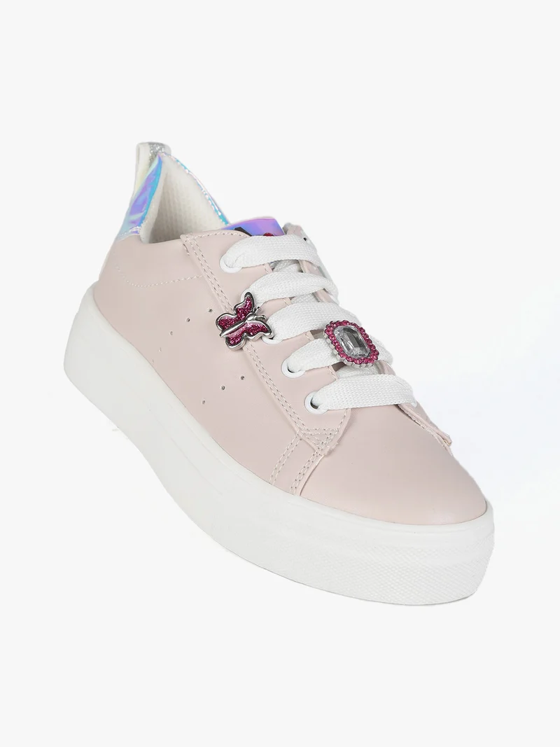 Sneakers stringate da bambina - rosa