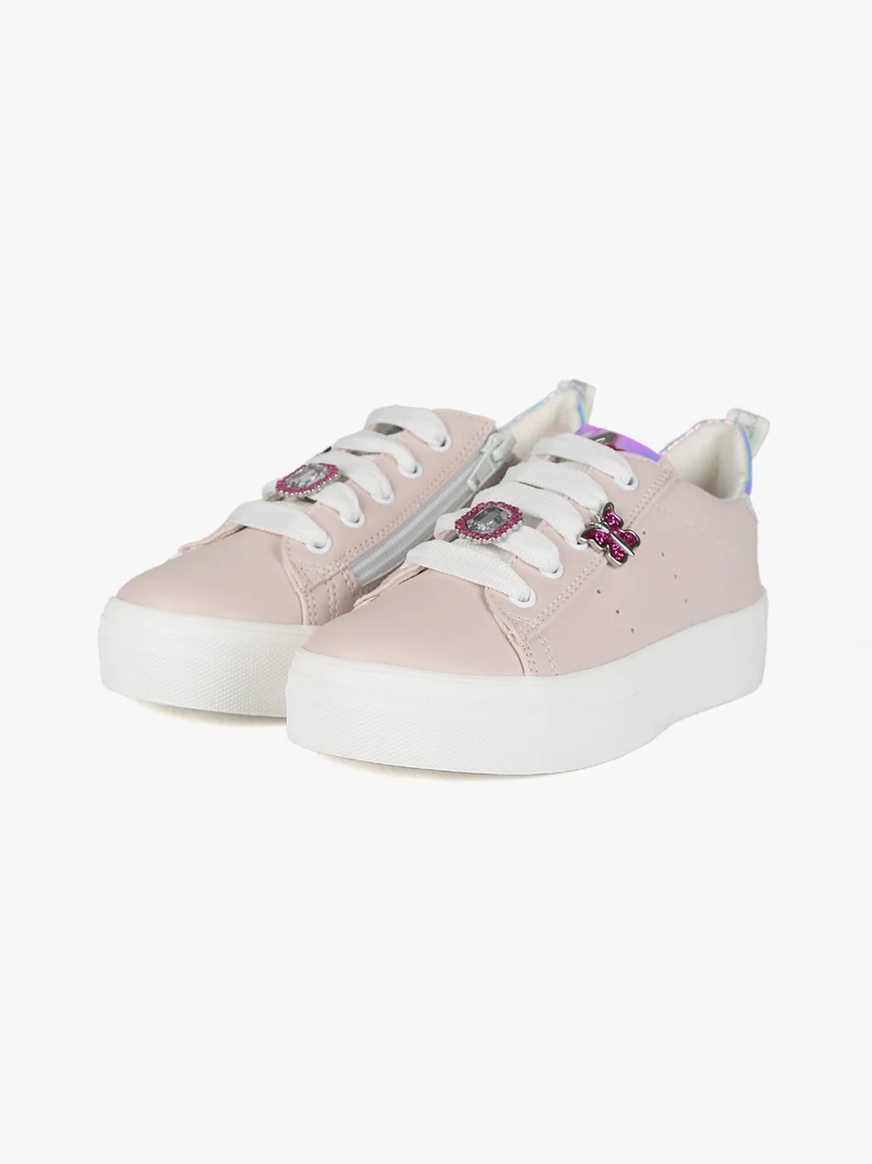 Sneakers stringate da bambina - rosa