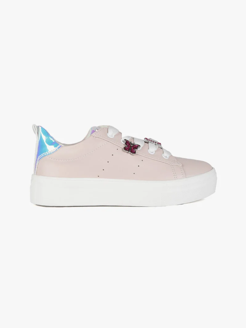 Sneakers stringate da bambina - rosa