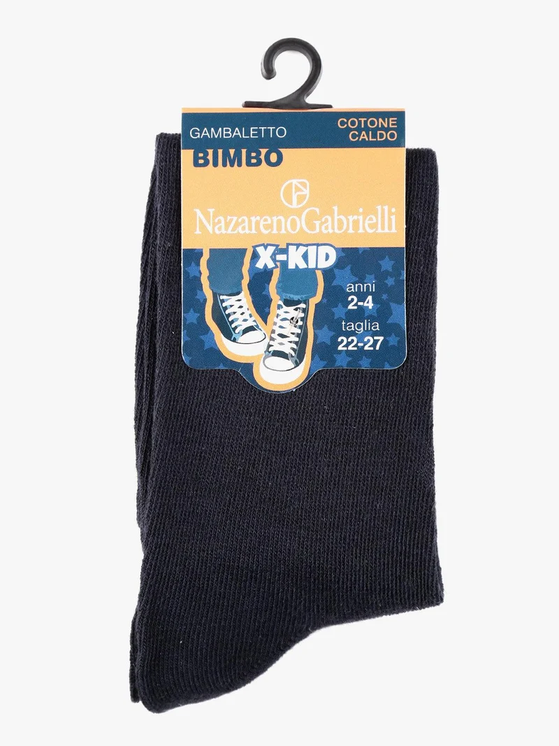 Calze lunghe bimbo in caldo cotone - blu scuro