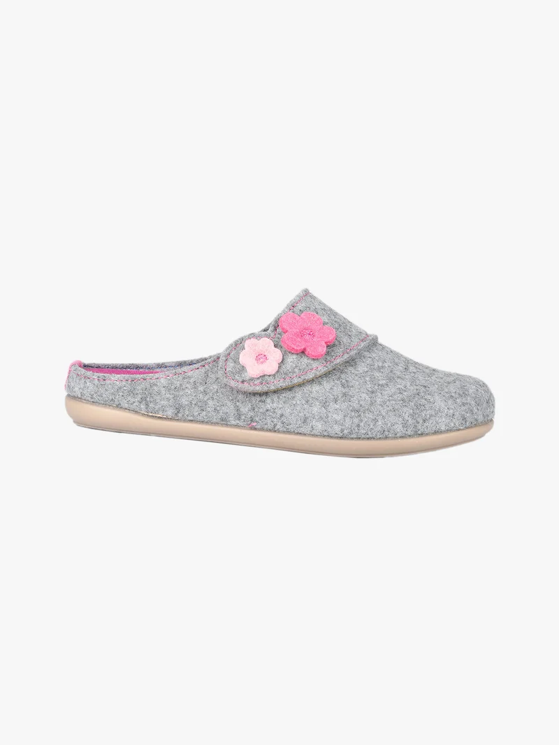 Pantofole donna in feltro con strappo - argento