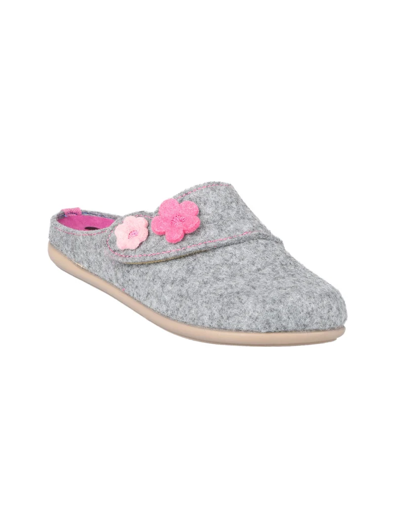 Pantofole donna in feltro con strappo - argento
