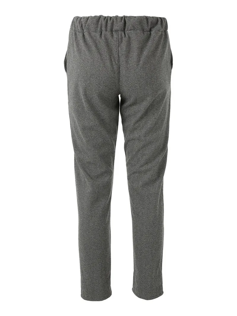 Pantaloni donna jogger effetto flanella - grigio