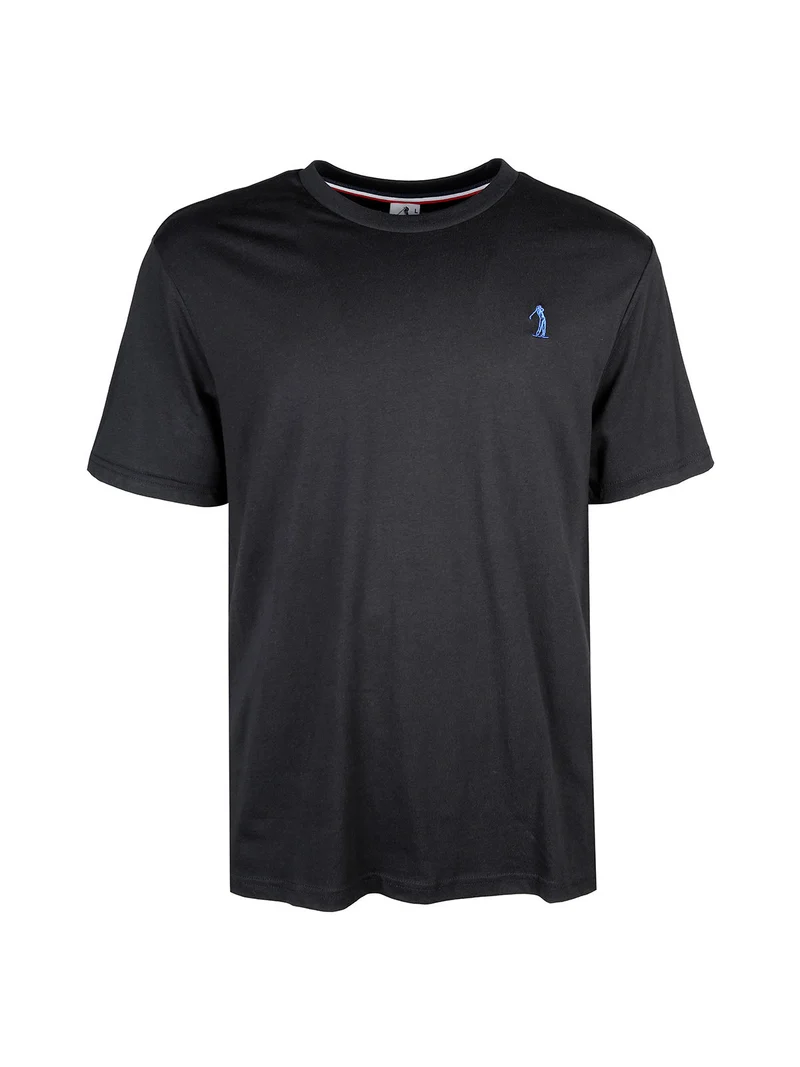 T-shirt girocollo da uomo in cotone - nero