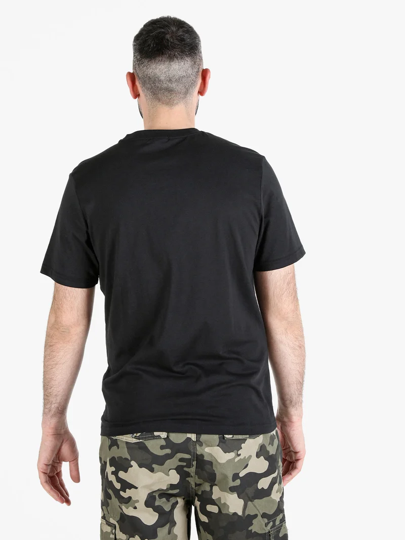 T-shirt girocollo da uomo in cotone - nero