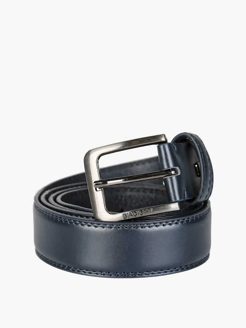 Cintura con fodera in pelle da uomo - blu scuro