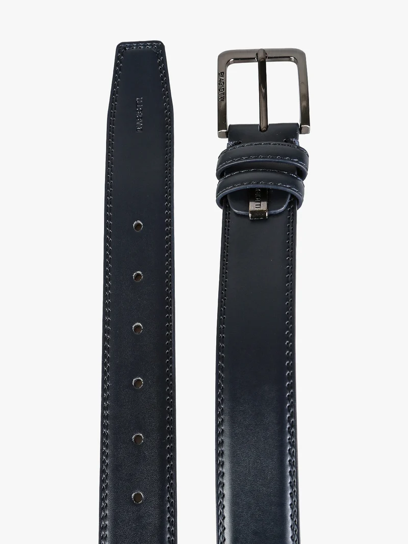 Cintura con fodera in pelle da uomo - blu scuro