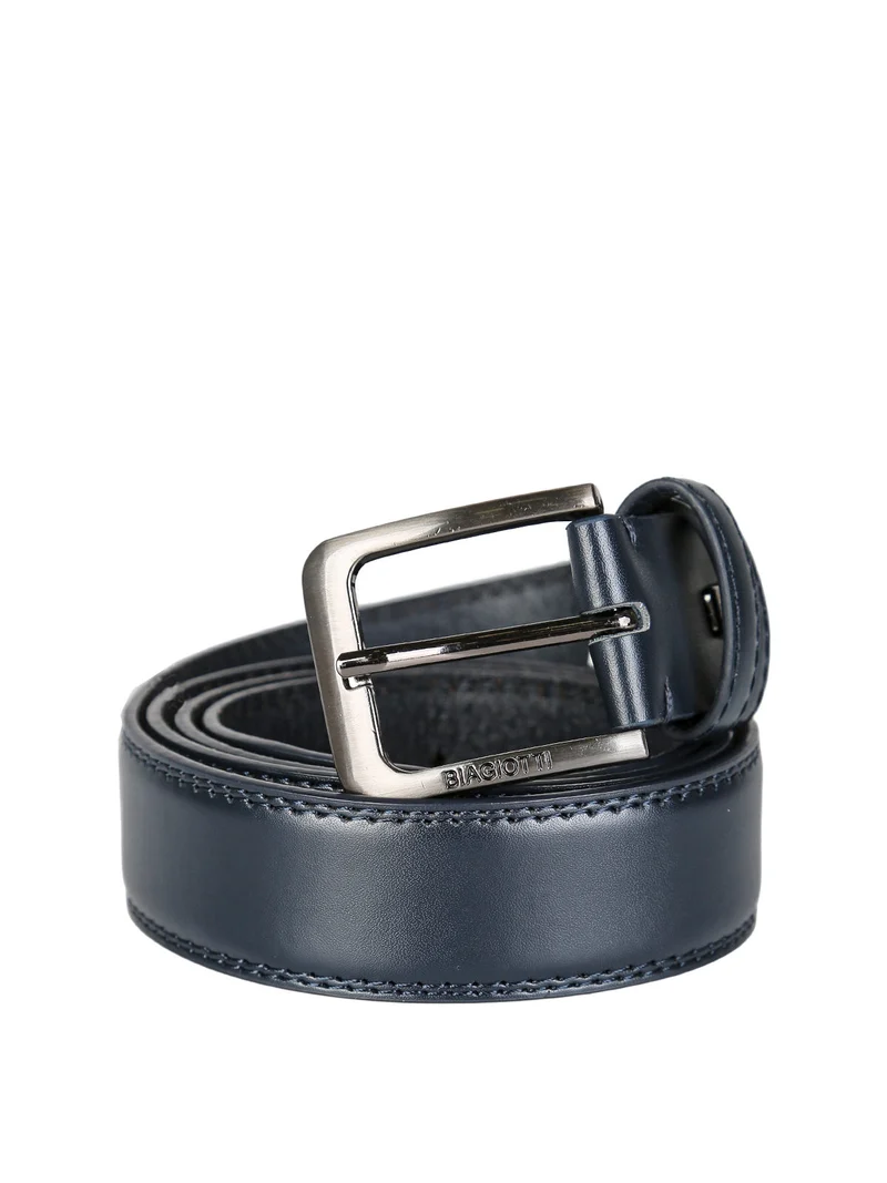 Cintura con fodera in pelle da uomo - blu scuro