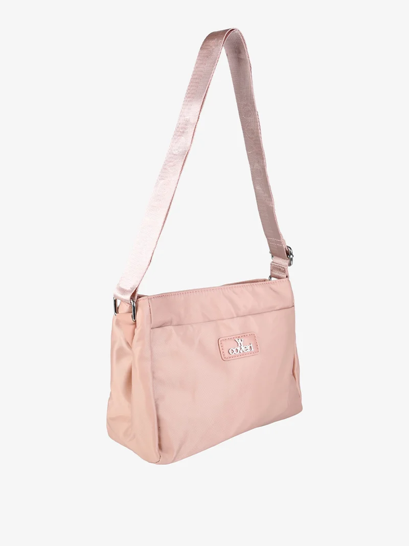 Borsa a tracolla da donna in nylon - rosa