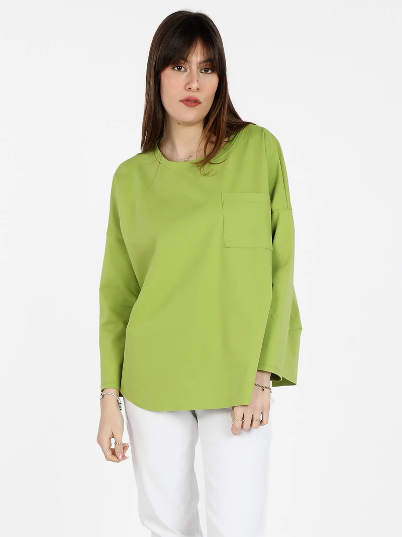 Maxi t-shirt donna oversize con taschino - mela