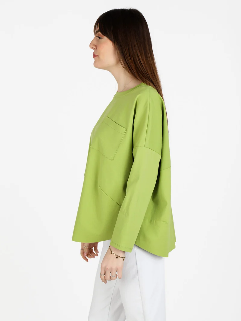 Maxi t-shirt donna oversize con taschino - mela