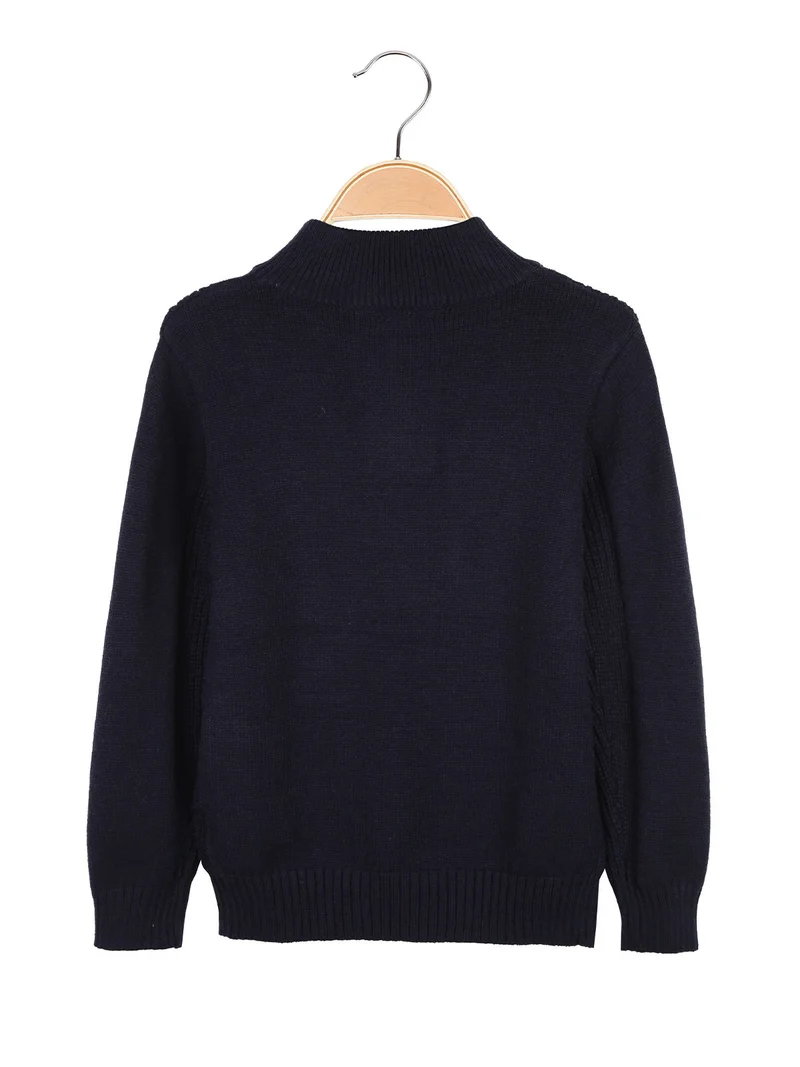Maglione da bambino con bottoni sullo scollo - blu scuro