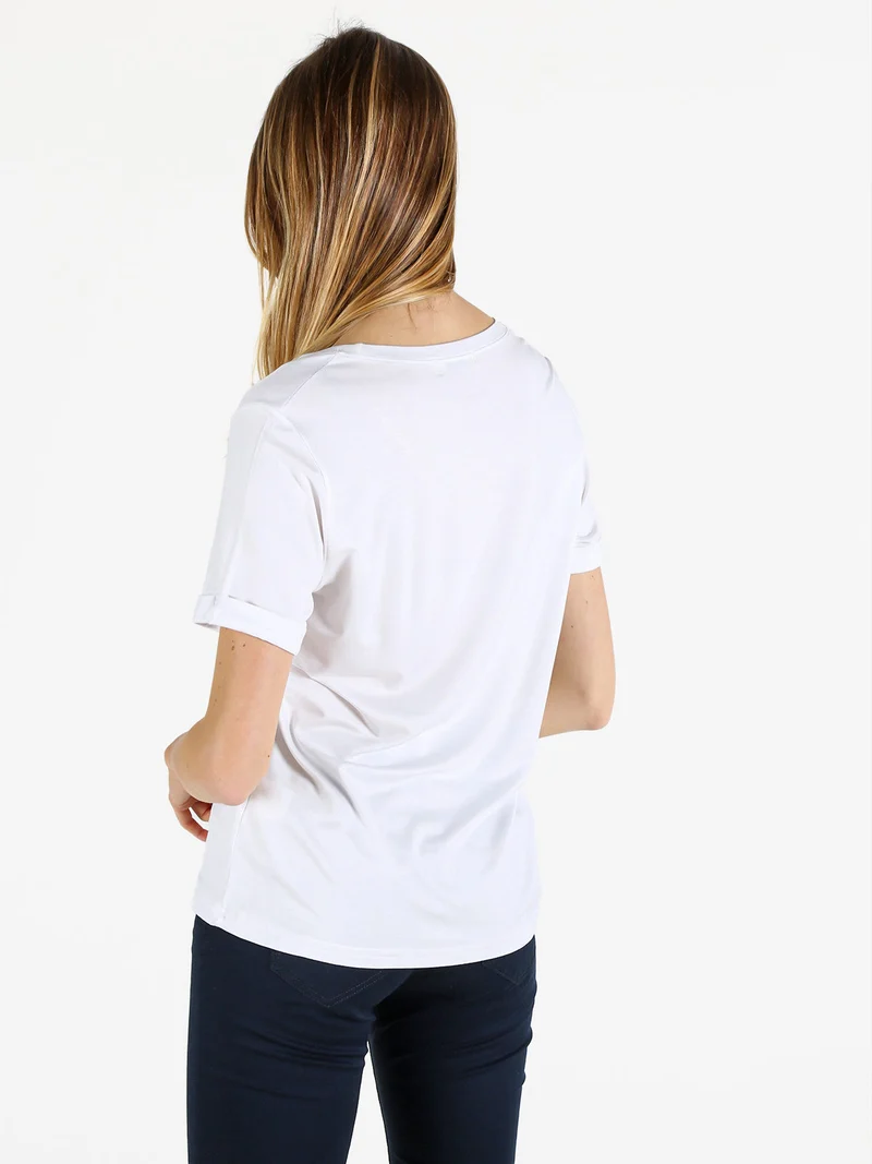 T-shirt da donna con strass - bianco