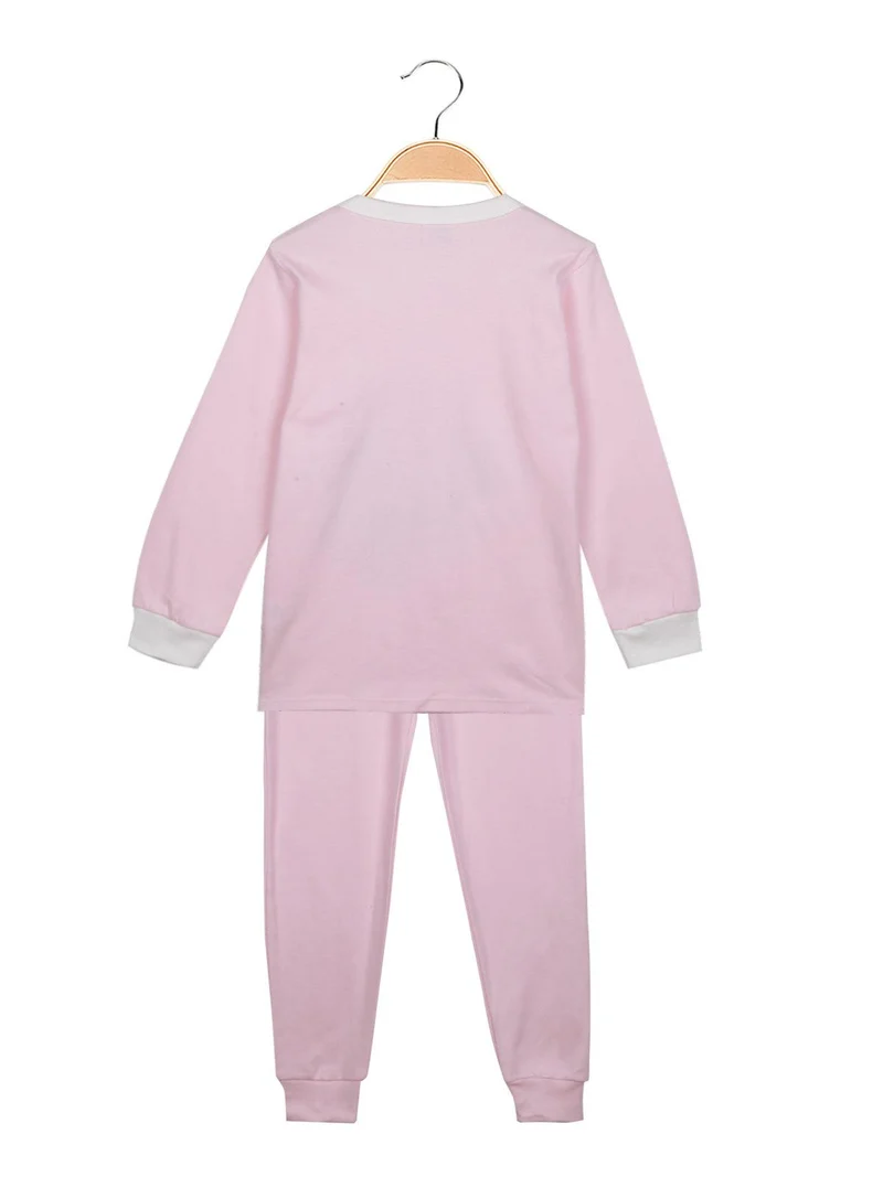 Pigiama lungo bambina con bottoni - rosa