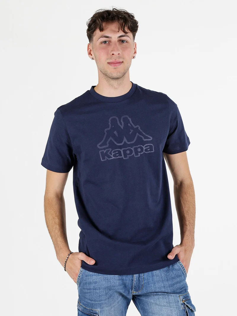 T-shirt uomo in cotone con logo - blu scuro