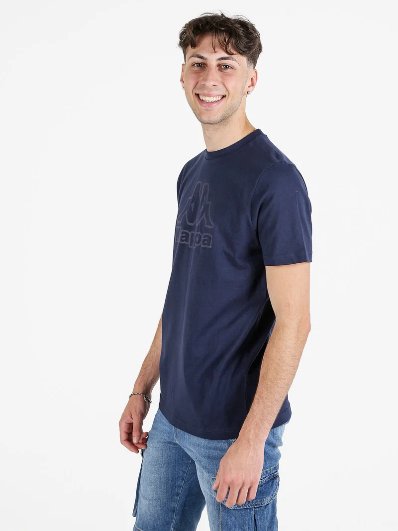 T-shirt uomo in cotone con logo - blu scuro