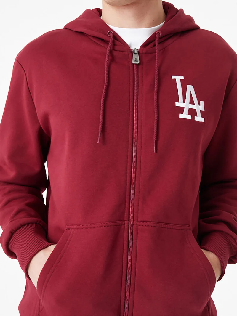 Felpa uomo con zip e cappuccio - rosso