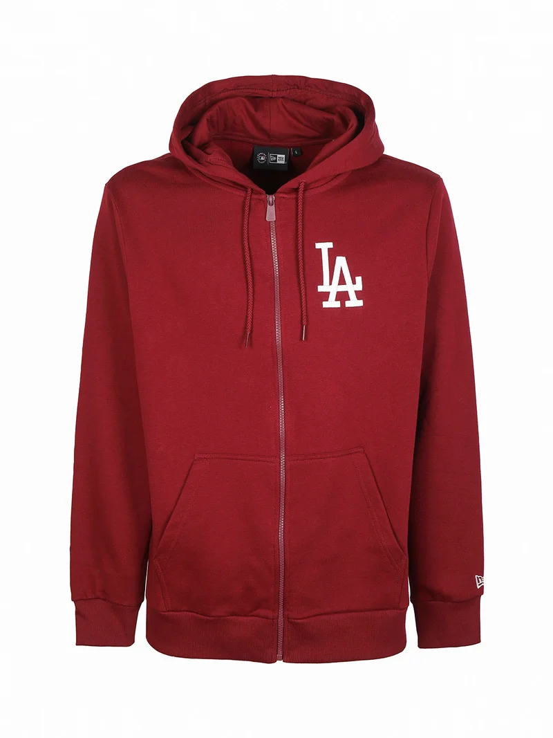 Felpa uomo con zip e cappuccio - rosso
