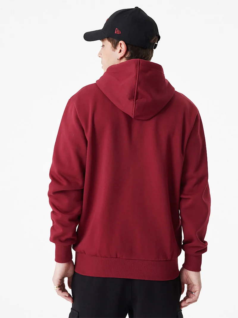 Felpa uomo con zip e cappuccio - rosso