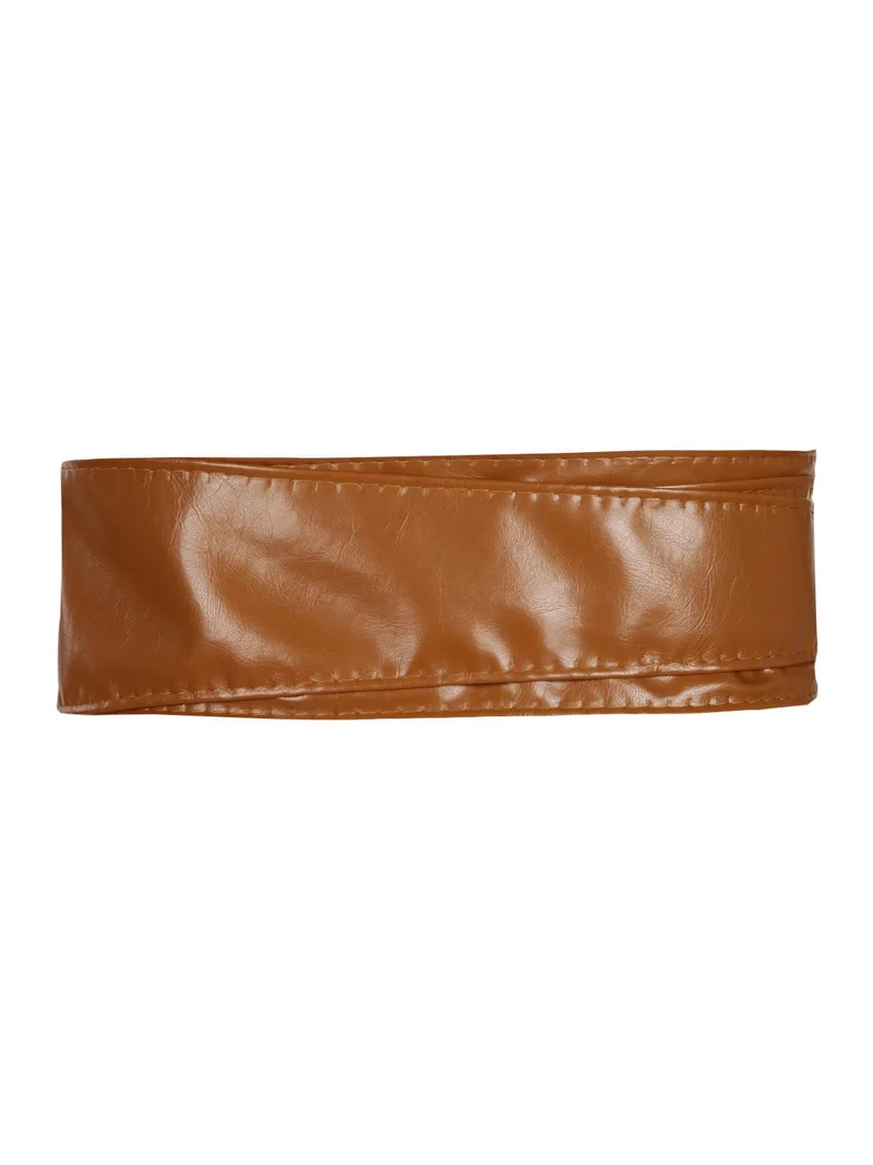Cintura a fascia vita alta - cammello