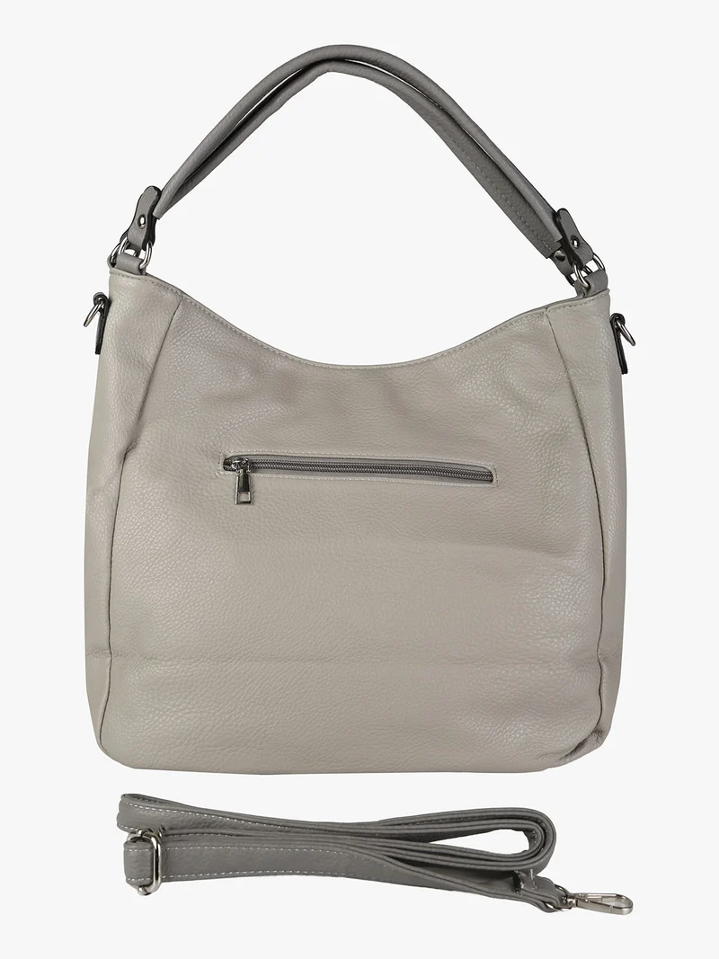 Borsa hobo da donna in ecopelle - grigio chiaro