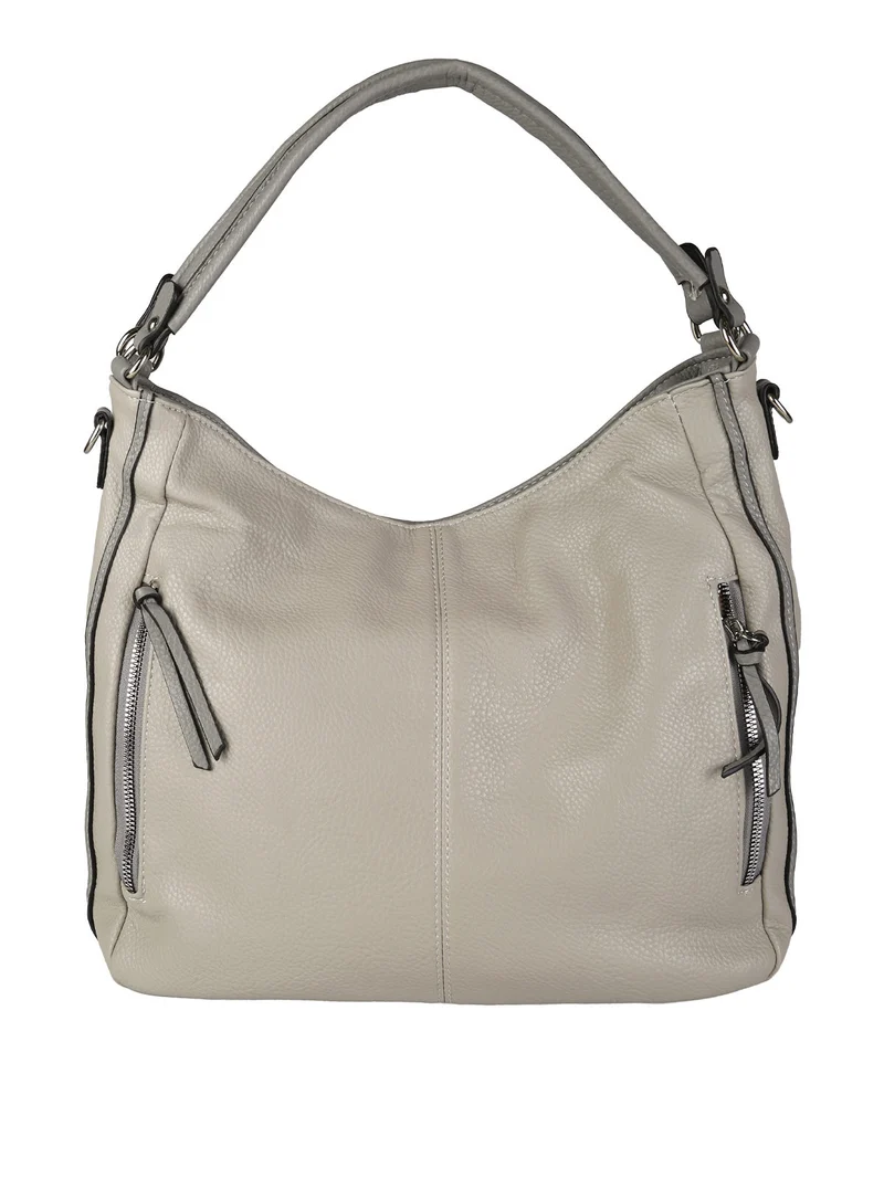 Borsa hobo da donna in ecopelle - grigio chiaro