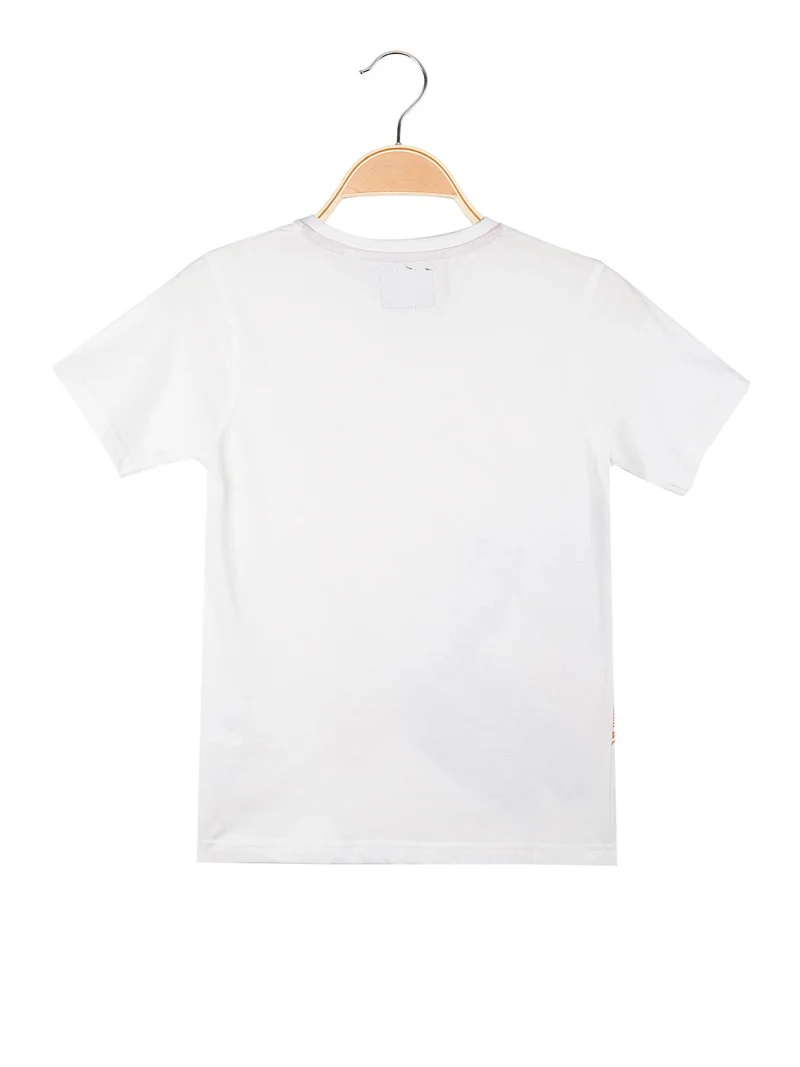 T-shirt manica corta da bambino con stampa - bianco